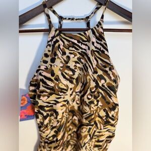 HAPARI cheetah print tankini top M